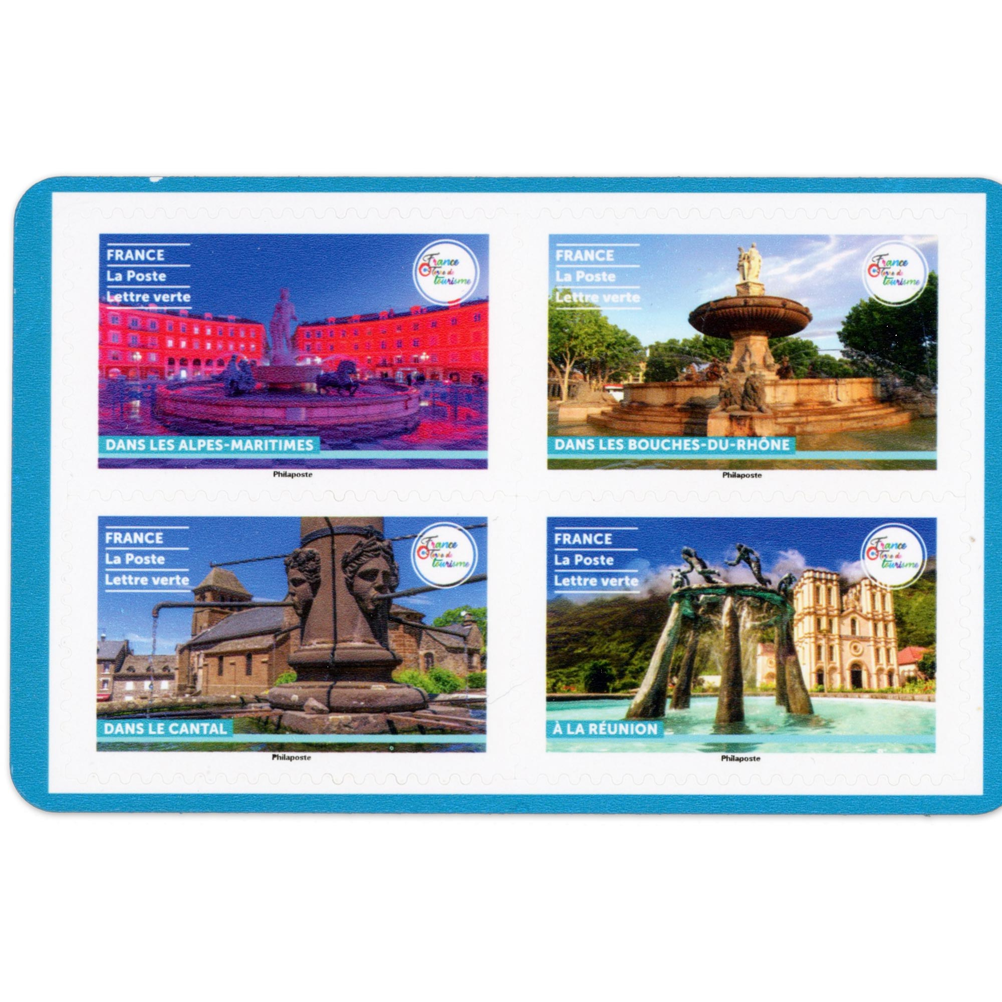 CARNET FRANCE BC2455 LES FONTAINES, TIMBRES POUR AFFRANCHIR 12 LETTRES 20G