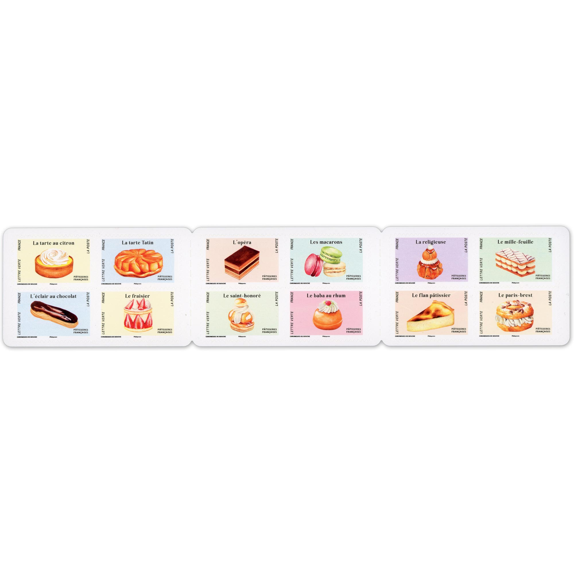 FRANCE CARNET DE TIMBRES PATISSERIES FRANCAISES 12 LETTRES 20g AFFRANCHIR 2024