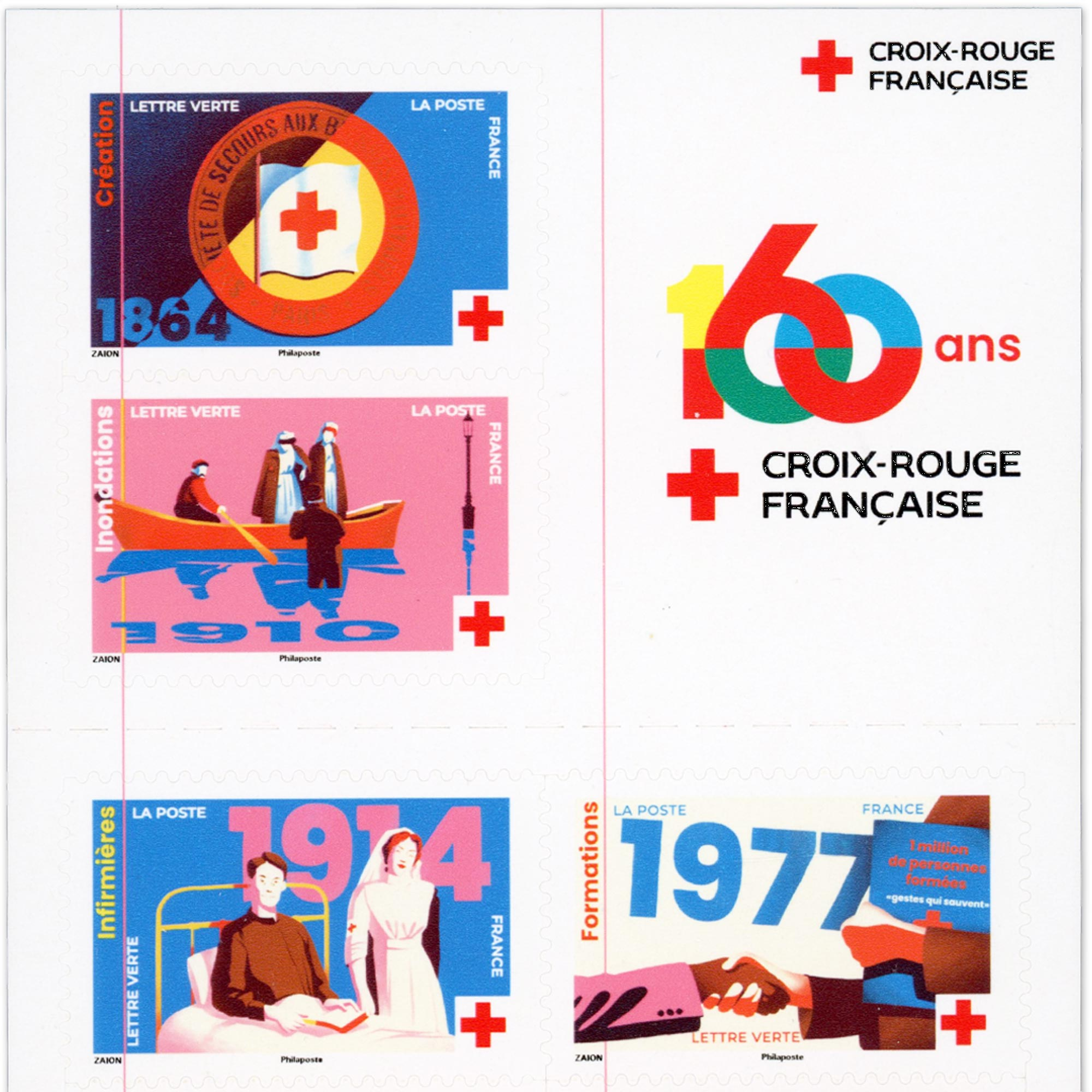 FRANCE CARNET DE TIMBRES N°BC2413 CROIX-ROUGE 10 LETTRES 20g POUR AFFRANCHIR