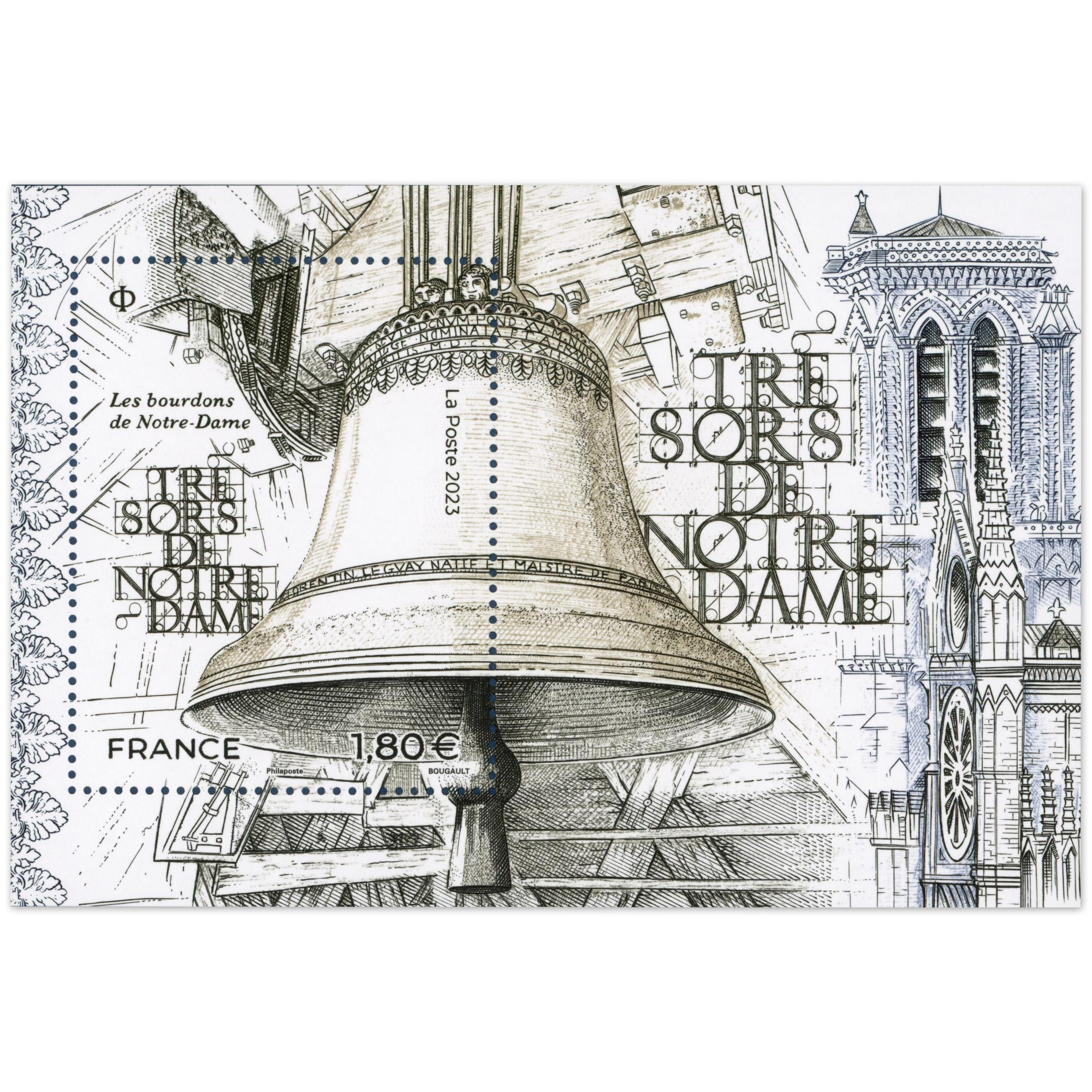 FEUILLET FRANCE N°F5673 ANNÉE 2023 NOTRE DAME LES BOURDONS TIMBRES NEUFS**