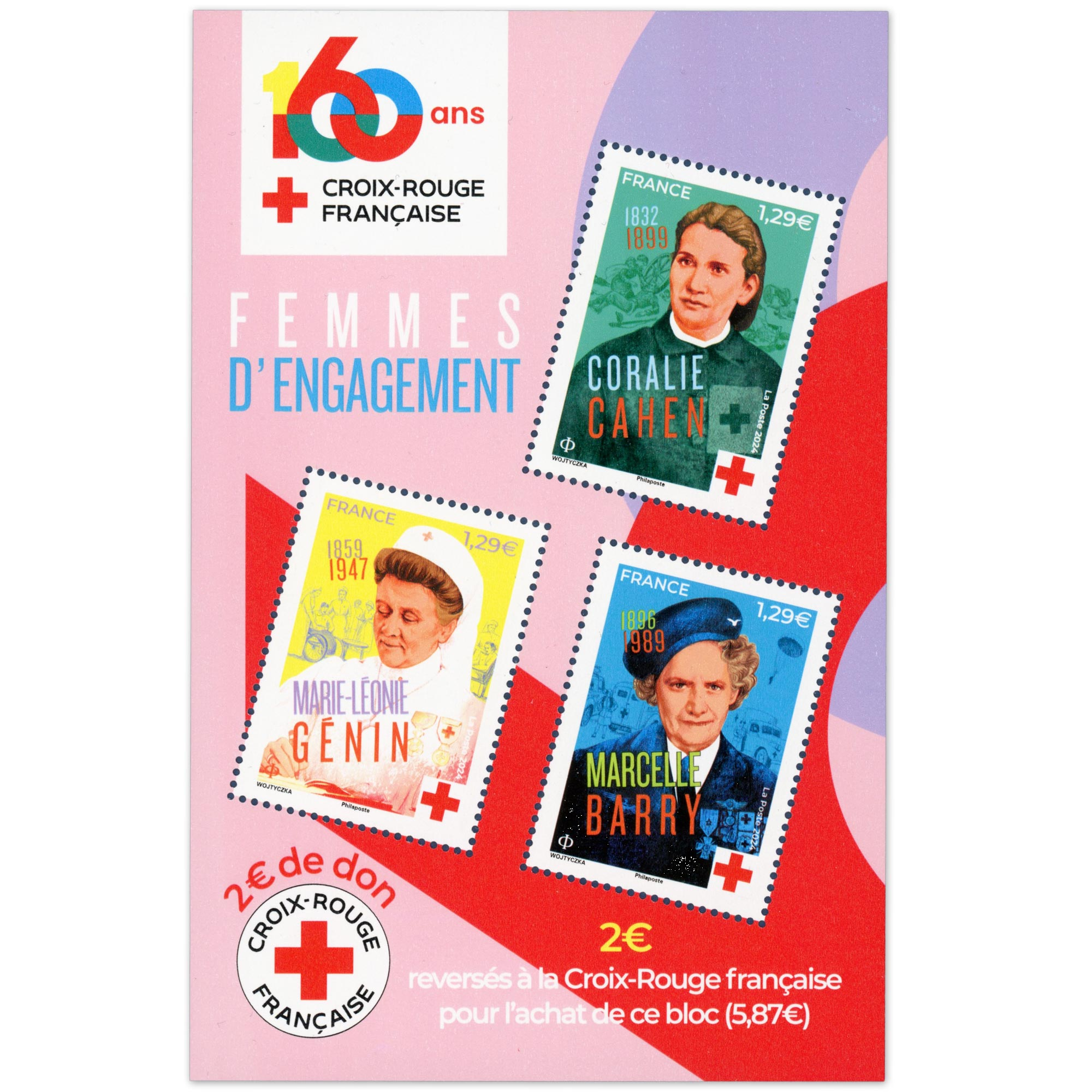 BLOC-FEUILLET DE FRANCE 2024 NOUVEAUTÉ 160 ANS CROIX-ROUGE TIMBRES NEUFS**