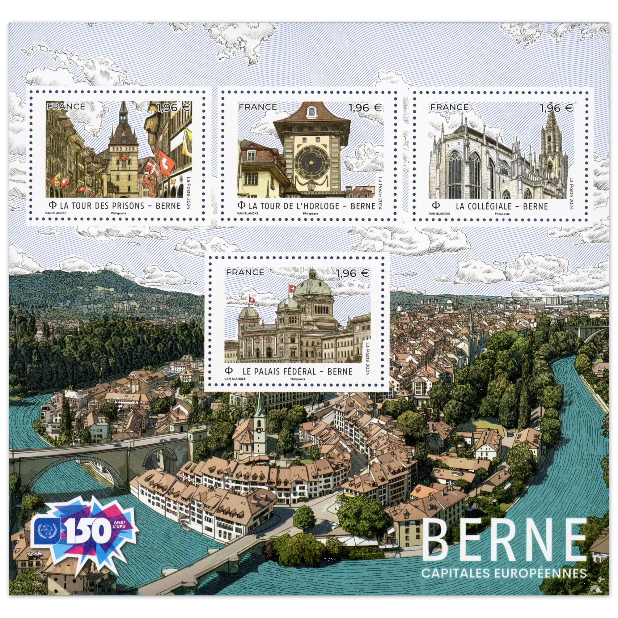 BLOC-FEUILLET DE FRANCE 2024 CAPITALES EUROPÉENNES BERNE TIMBRES NEUFS**