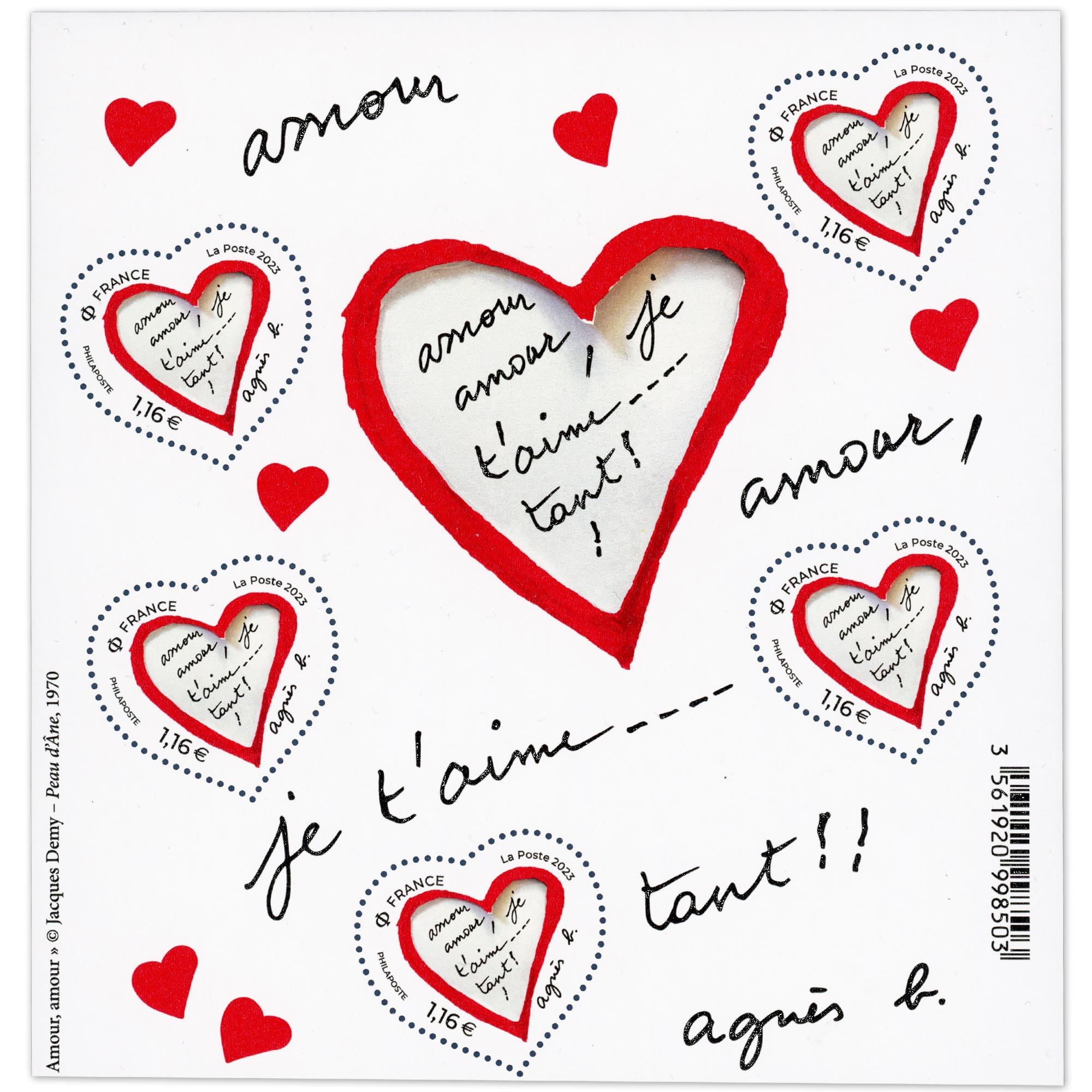 BLOC-FEUILLET FRANCE N°154 SAINT-VALENTIN COEUR AGNES.B TIMBRES NEUFS** 2023