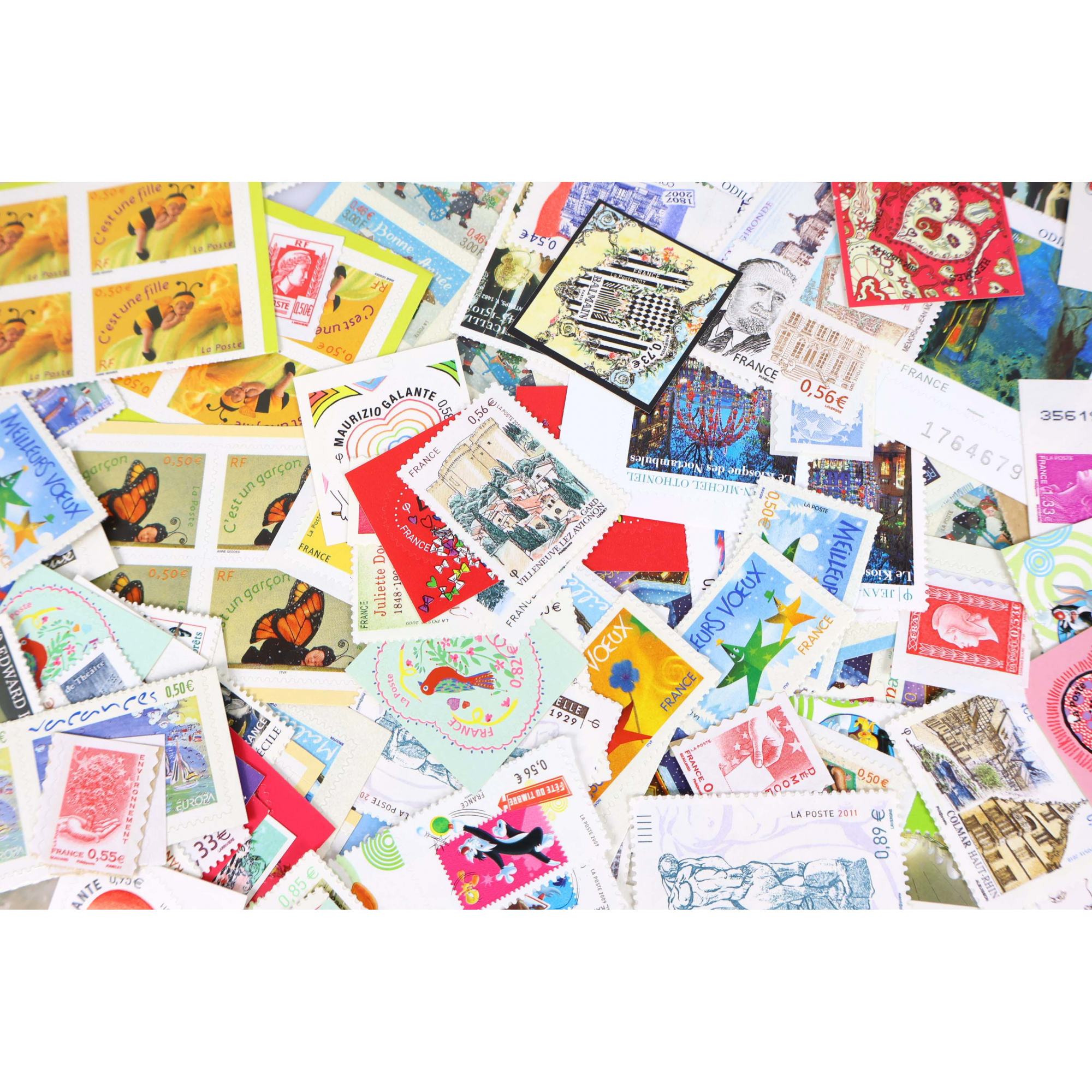 LOT DE TIMBRES POSTE AUTOADHÉSIFS DE FRANCE EN EUROS NEUFS VALEUR FACIALE 300€