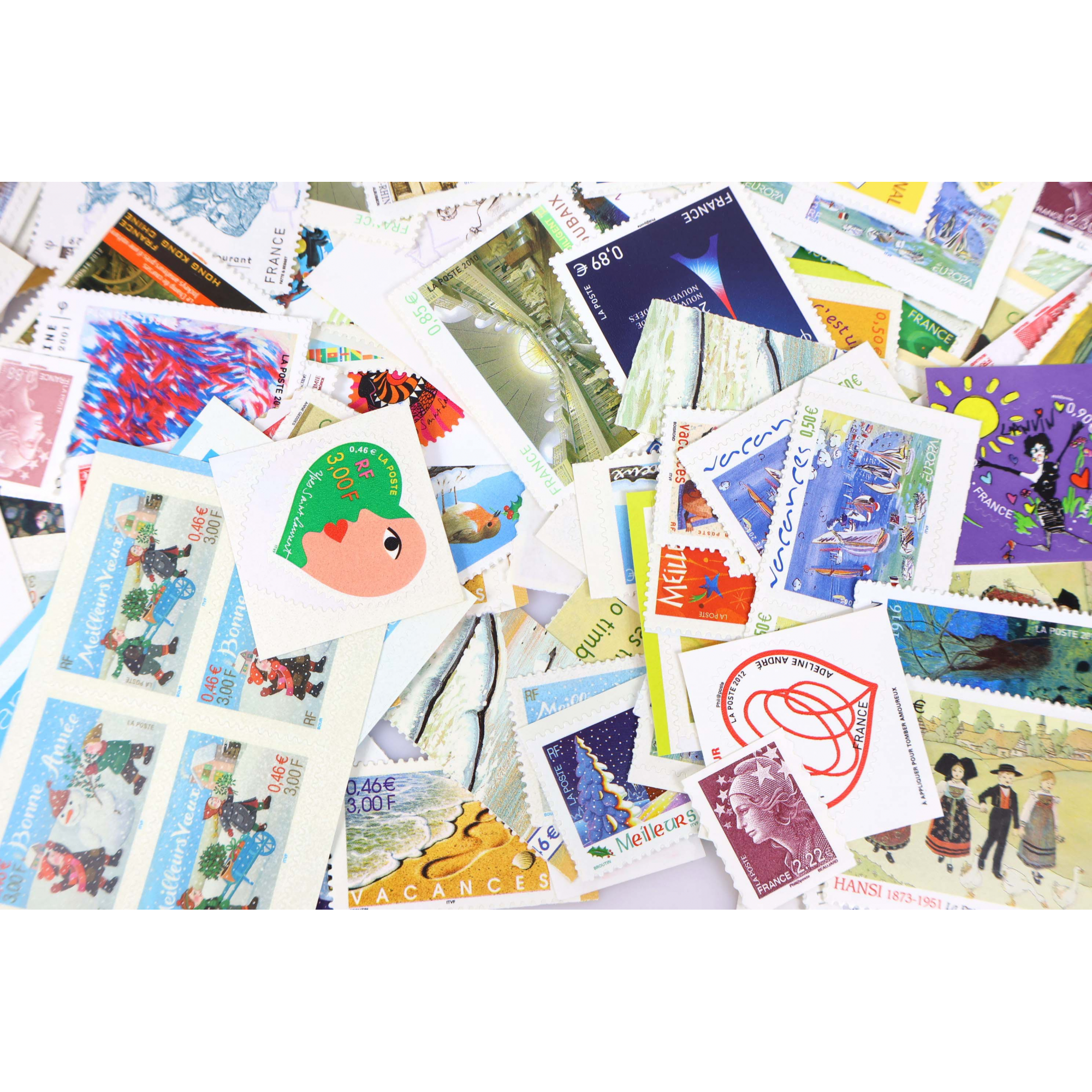 LOT DE TIMBRES POSTE AUTOADHÉSIFS DE FRANCE EN EUROS NEUFS VALEUR FACIALE 300€