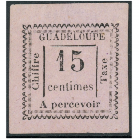 COLONIES FRANCAISES GUADELOUPE TAXE N°8 NON DENTELÉ NEUF SIGNÉ BRUN ANNÉE 1884