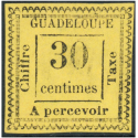 COLONIES FRANCAISES GUADELOUPE TAXE N°10 ND NEUF SIGNÉ BRUN ANNÉE 1884