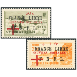 COLONIE FRANÇAISE SAINT PIERRE ET MIQUELON N° 310 ET 311 TIMBRES NEUFS** SIGNÉS