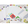 LOT DE 100 ENVELOPPES MONDE PRÉ-AFFRANCHIES POUR LETTRES 20G, THÈMES DIVERS