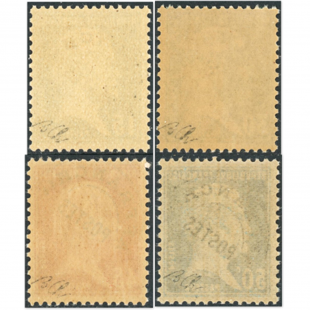 FRANCE PREOBLITÉRÉS N°65 À 68 SÉRIE COMPLÈTE PASTEUR TIMBRES NEUFS** SIGNÉS BRUN