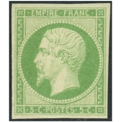 FRANCE CLASSIQUE N°12 NAPOLÉON TIMBRE NEUF SIGNÉ BRUN COTE 1500 EUROS
