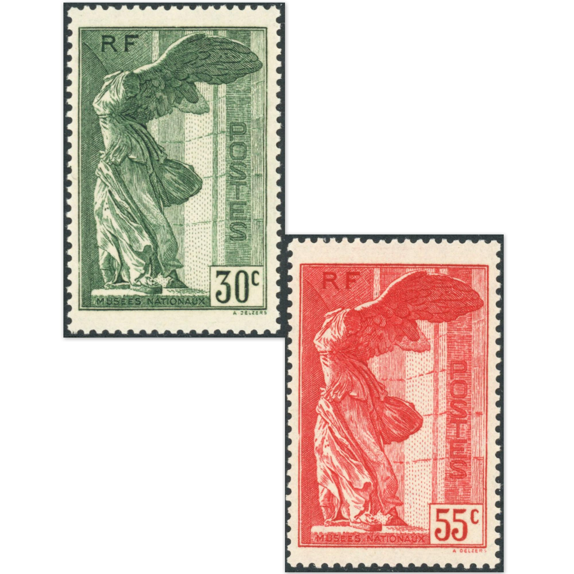FRANCE SAMOTHRACES N°354/355 TIMBRES NEUFS** ANNÉE 1937 SIGNÉS BRUN COTE 420€