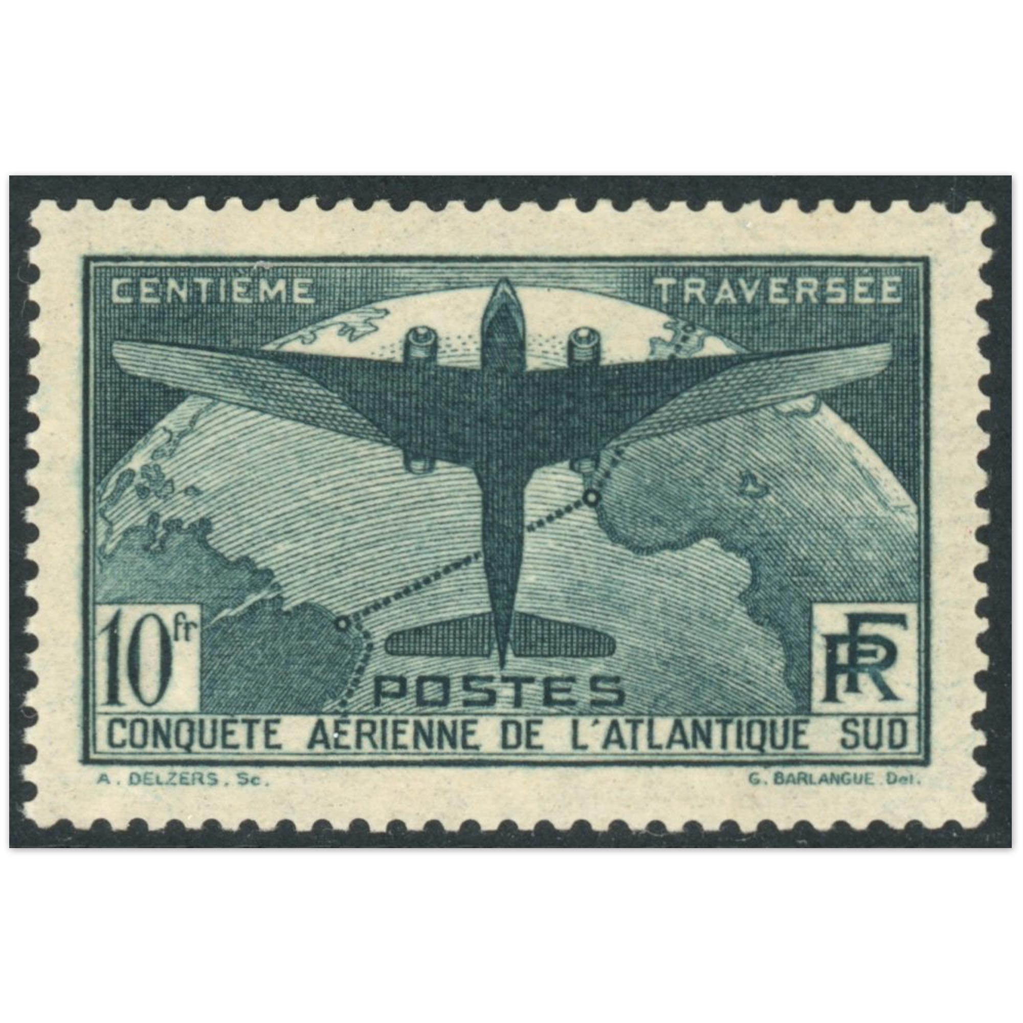 FRANCE TIMBRE N°321 ATLANTIQUE 10 FR NEUF** ANNÉE 1936 SIGNÉ EXPERT CHEZ BRUN