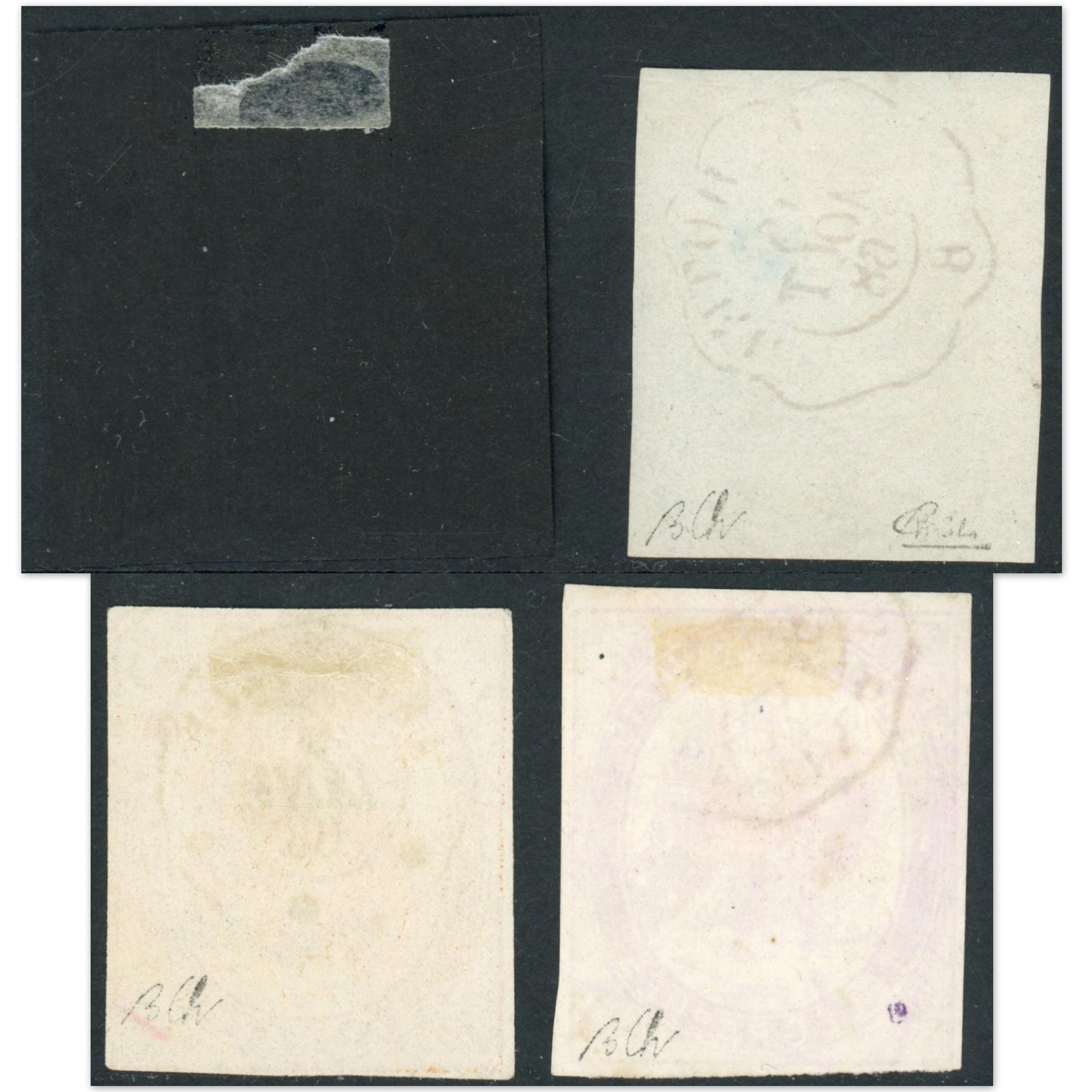 FRANCE TIMBRE TÉLÉGRAPHES N°1 À 4 OBLITÉRÉS ANNÉE 1868 SIGNÉ BRUN COTE 1010€