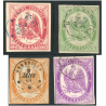 FRANCE TIMBRE TÉLÉGRAPHES N°1 À 4 OBLITÉRÉS ANNÉE 1868 SIGNÉ BRUN COTE 1010€