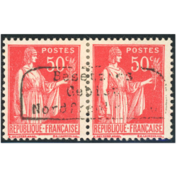 FRANCE PAIRE DE TIMBRES DE GUERRE N°12 NEUF* TYPE PAIX SIGNÉS BRUN ANNÉE 1940