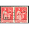 FRANCE PAIRE DE TIMBRES DE GUERRE N°12 NEUF* TYPE PAIX SIGNÉS BRUN ANNÉE 1940