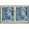 FRANCE PAIRE DE TIMBRES DE GUERRE N°14 NEUF* TYPE MERCURE SIGNES BRUN ANNÉE 1940