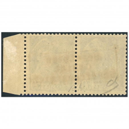 FRANCE PAIRE DE TIMBRES DE GUERRE N°36 NEUF* TYPE MERCURE SIGNÉS BRUN ANNÉE 1940