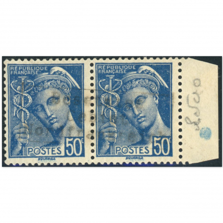 FRANCE PAIRE DE TIMBRES DE GUERRE N°36 NEUF* TYPE MERCURE SIGNÉS BRUN ANNÉE 1940