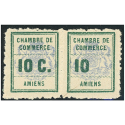 FRANCE TIMBRE DE GRÈVE N°1 ET 1a SE TENANT VARIÉTÉ 10 SANS C NEUF SIGNÉ BRUN