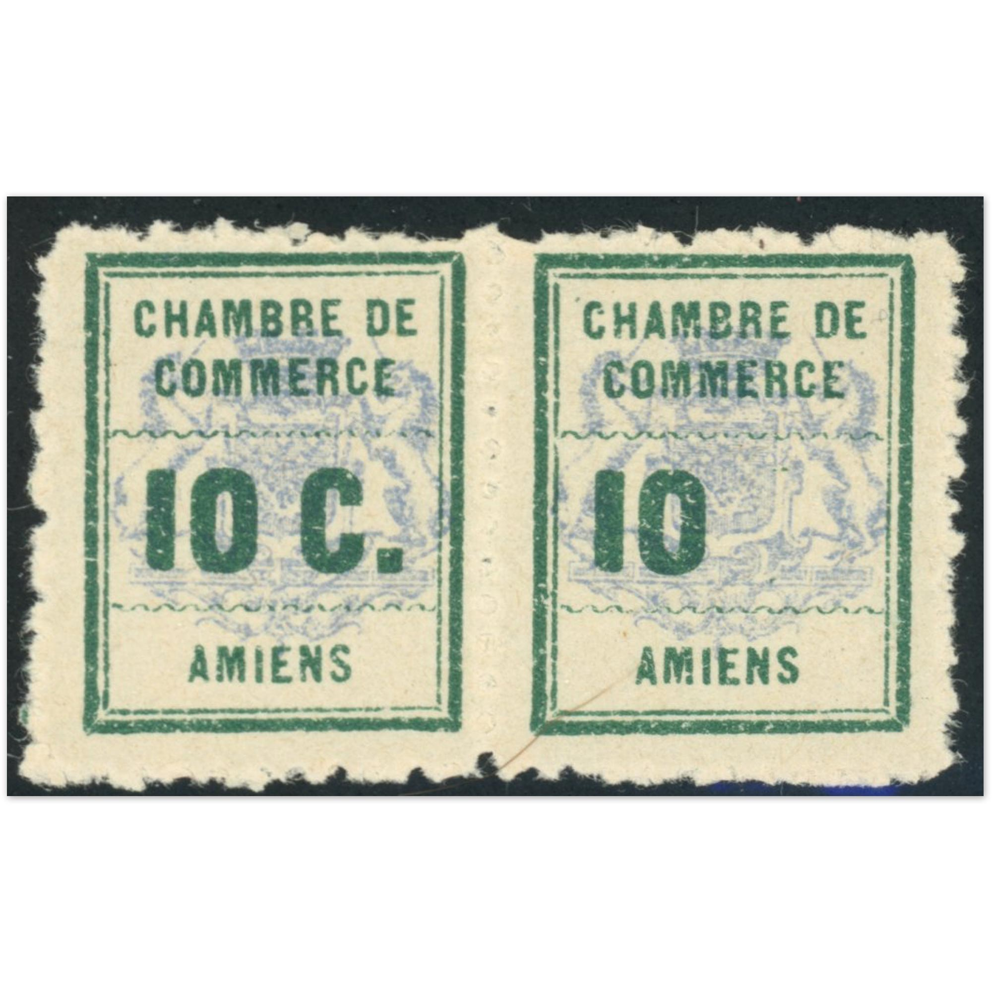 FRANCE TIMBRE DE GRÈVE N°1 ET 1a SE TENANT VARIÉTÉ 10 SANS C NEUF SIGNÉ BRUN