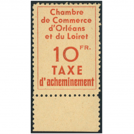 FRANCE TIMBRE DE GRÈVE N°3 CHAMBRE DE COMMERCE D'ORLÉANS NEUF SIGNÉ BRUN