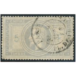 TIMBRE FRANCE CLASSIQUE N°33 TYPE NAPOLÉON OBLITÉRÉ SIGNÉ BRUN AVEC FORT PLI