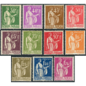 FRANCE N°280/289 SÉRIE COMPLÈTE DE 11 VALEURS TIMBRES NEUFS ÉTAT HÉTÉROGÈNE