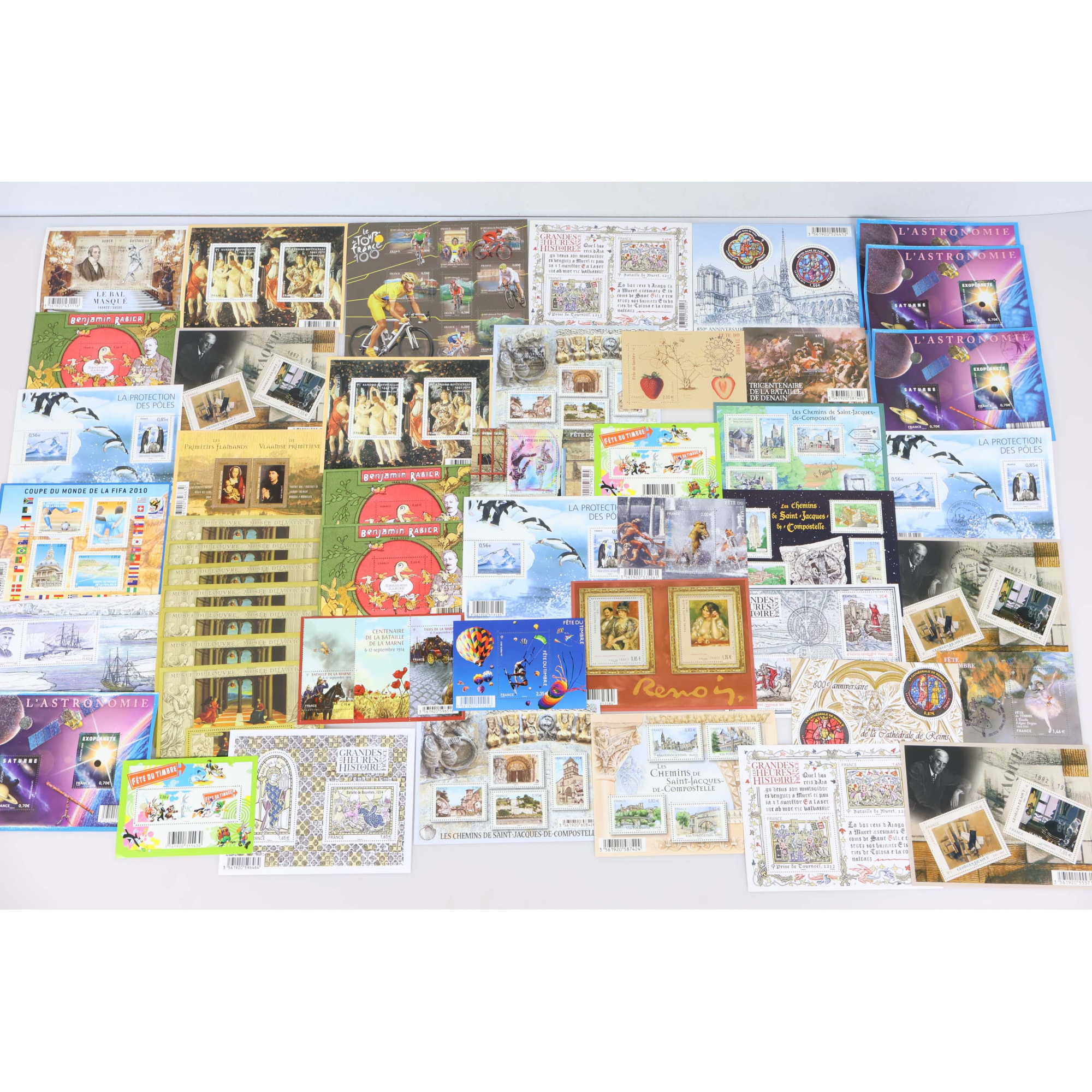 LOT DE BLOCS-FEUILLETS DE FRANCE EN EUROS TIMBRES NEUFS** FACIALE 100€