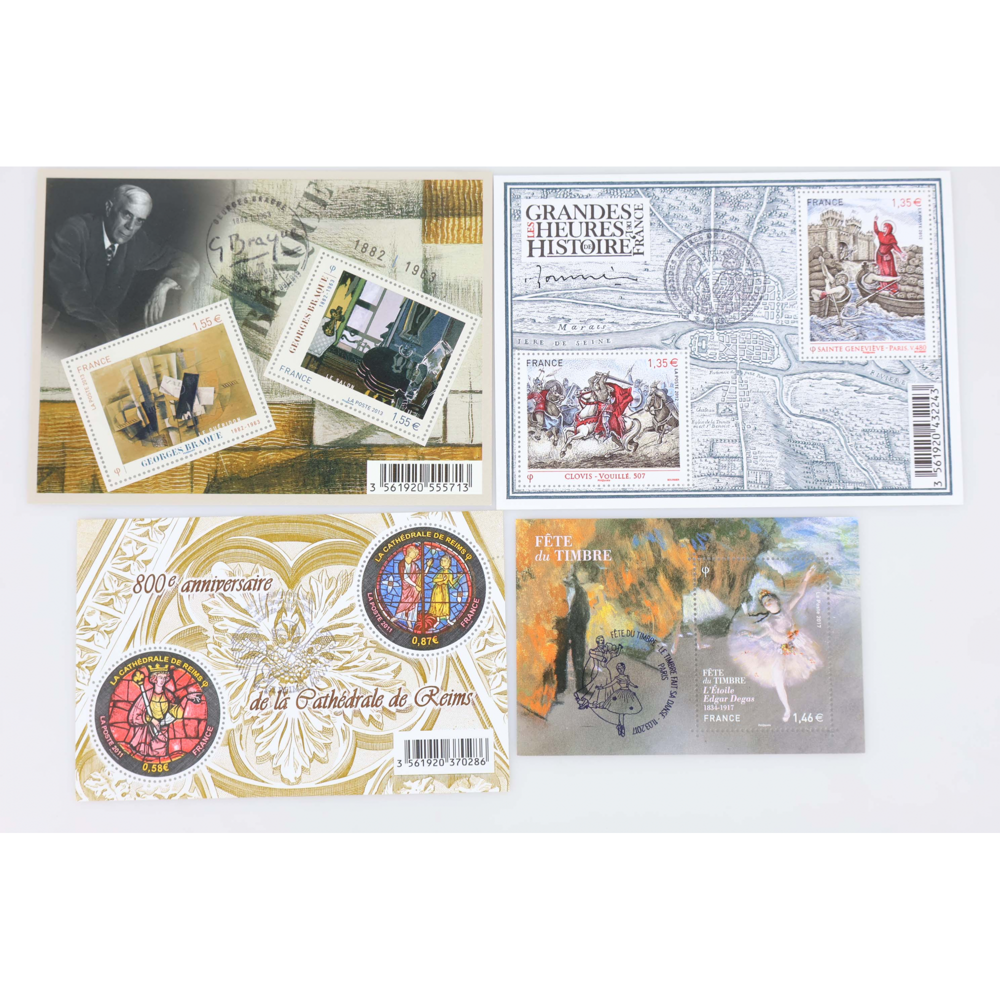 LOT DE BLOCS-FEUILLETS DE FRANCE EN EUROS TIMBRES NEUFS** FACIALE 100€