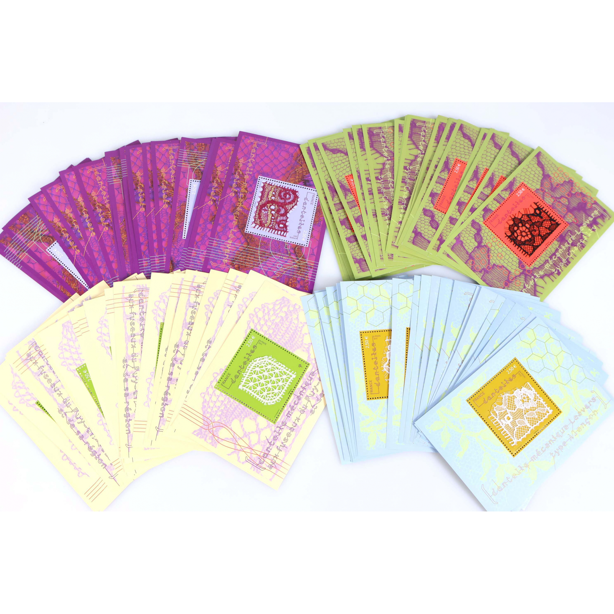 LOT DE 18 SÉRIES DENTELLES MÉCANIQUES N°F4600 à F4603 TIMBRES NEUFS COTE 540€