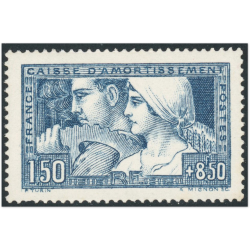 FRANCE N°252 CAISSE D'AMORTISSEMENT TIMBRE NEUF** ANNÉE 1928 SIGNÉ BRUN