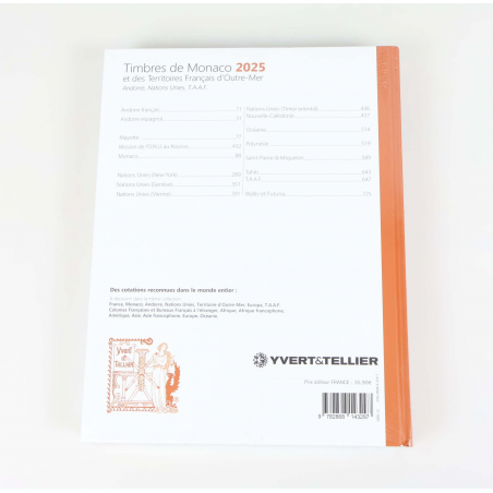 CATALOGUE DE COTATION Y&T 2025 TIMBRES DE MONACO ET DES TOM SOUS BLISTER