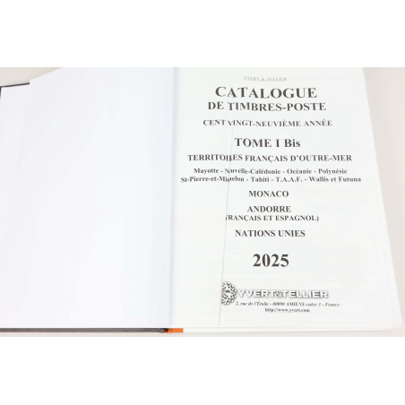 CATALOGUE DE COTATION Y&T 2025 TIMBRES DE MONACO ET DES TOM ANGLES ABÎMÉS