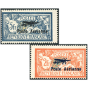 FRANCE PA N°1a ET 2 VARIÉTÉ HAUBAN CASSÉ TIMBRES NEUFS** SIGNÉS BRUN COTE 2575€