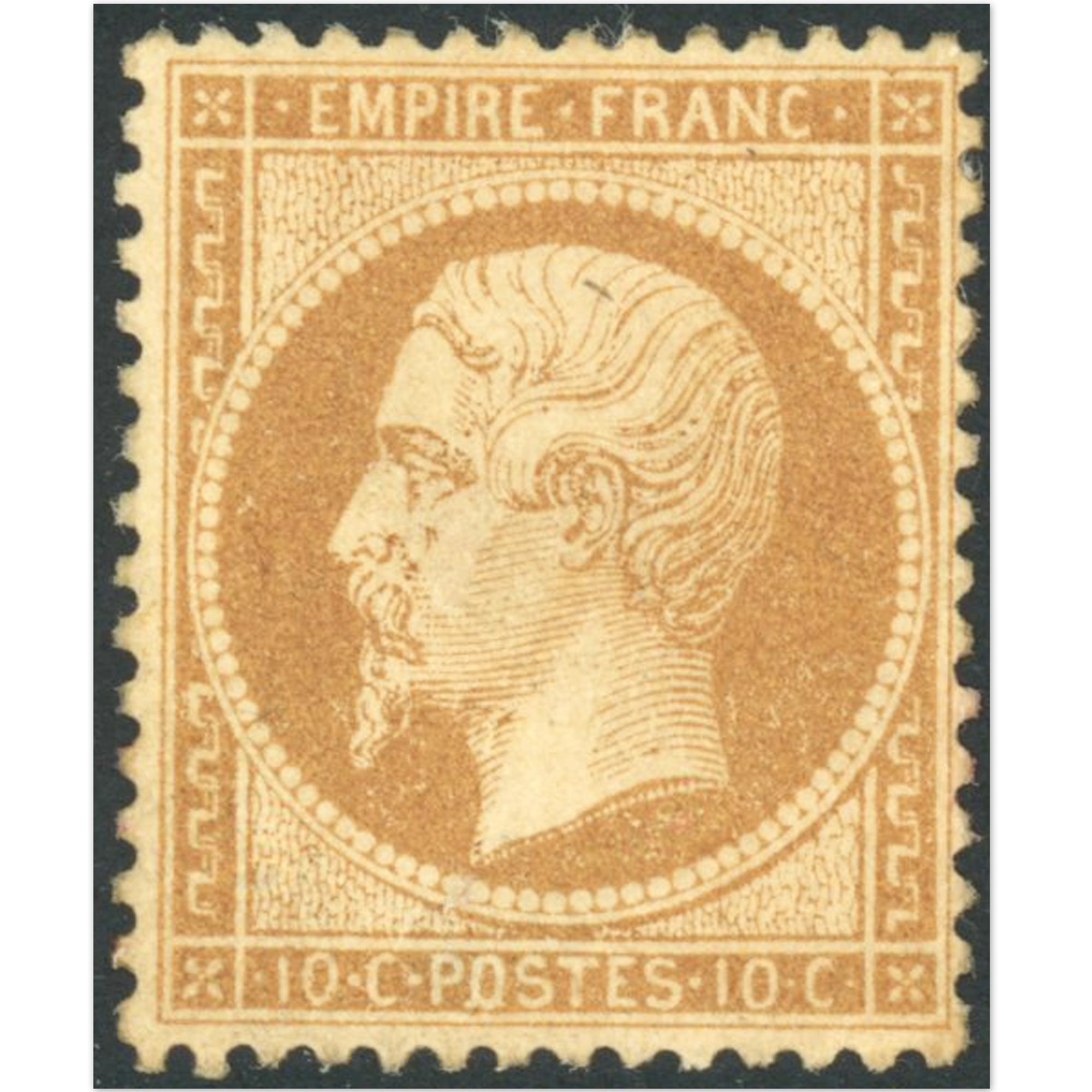 FRANCE CLASSIQUE N°21 NEUF SANS GOMME FRAICHEUR POSTALE ANNÉE 1862 COTE 400€