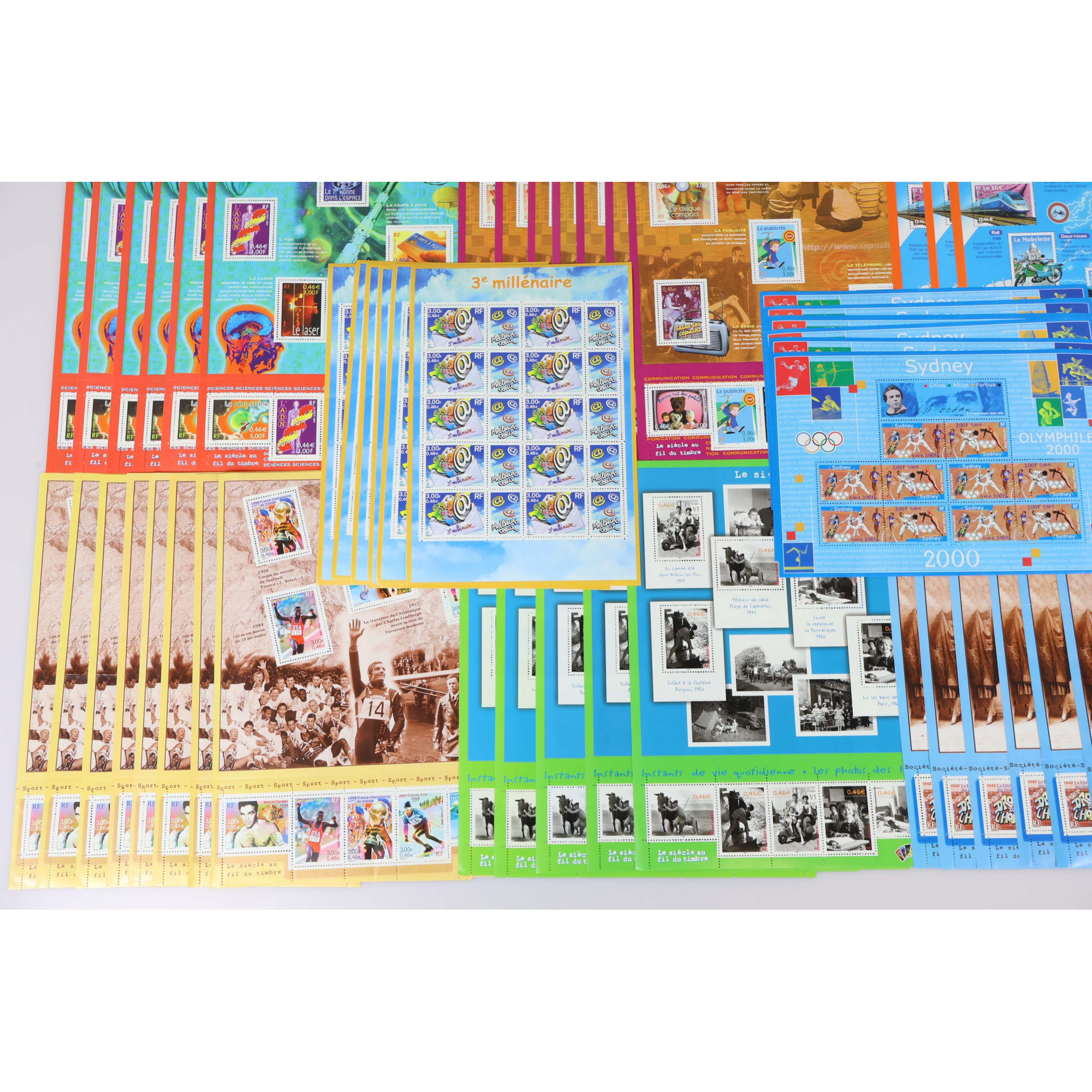 LOT DE BLOCS-FEUILLETS FRANCE TIMBRES VALEURS 10×0.46€ NEUFS** FACIALE 257€