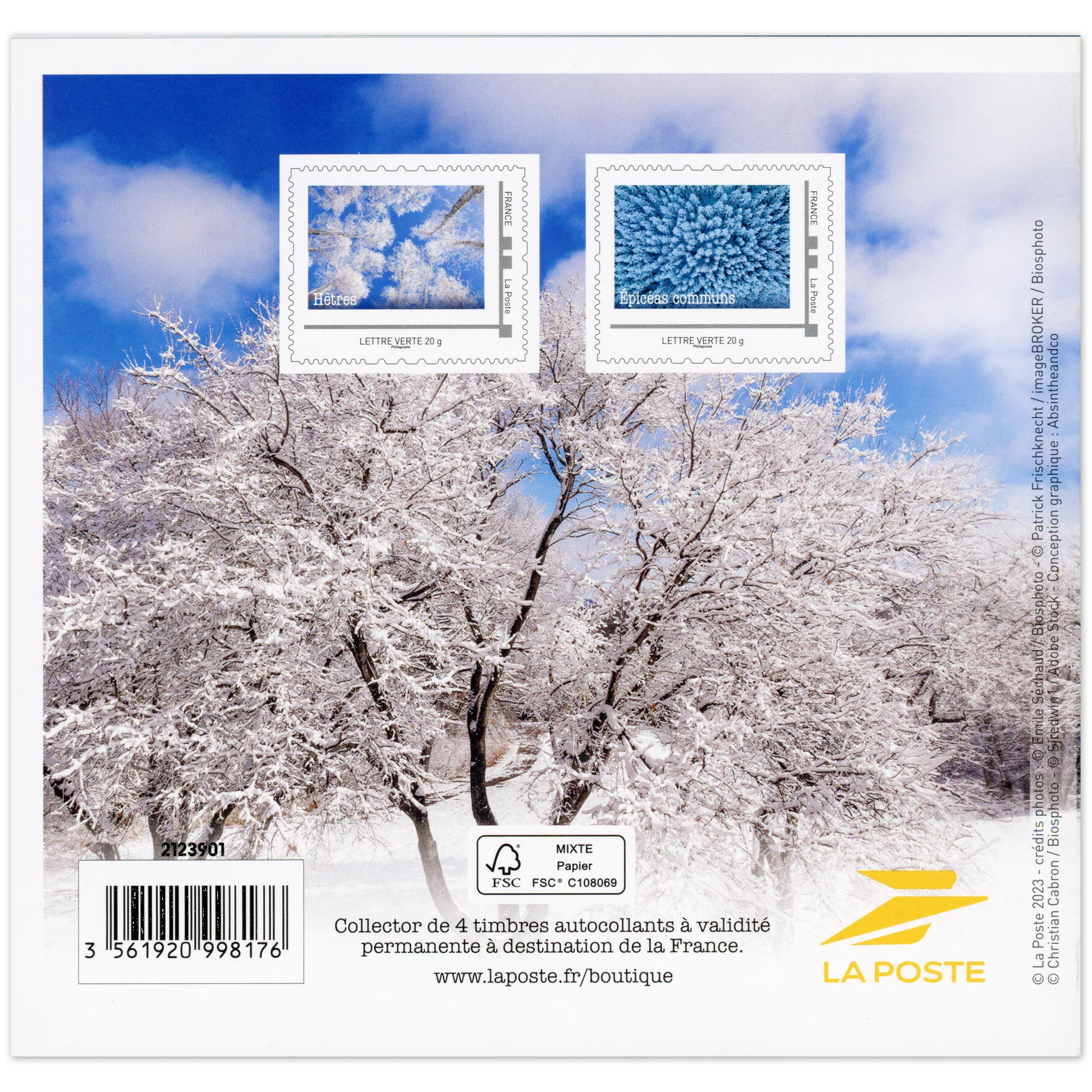 FEUILLET COLLECTOR N° COL497 "EXCLUSIF HIVER" TIMBRES FRANCE ANNÉE 2023