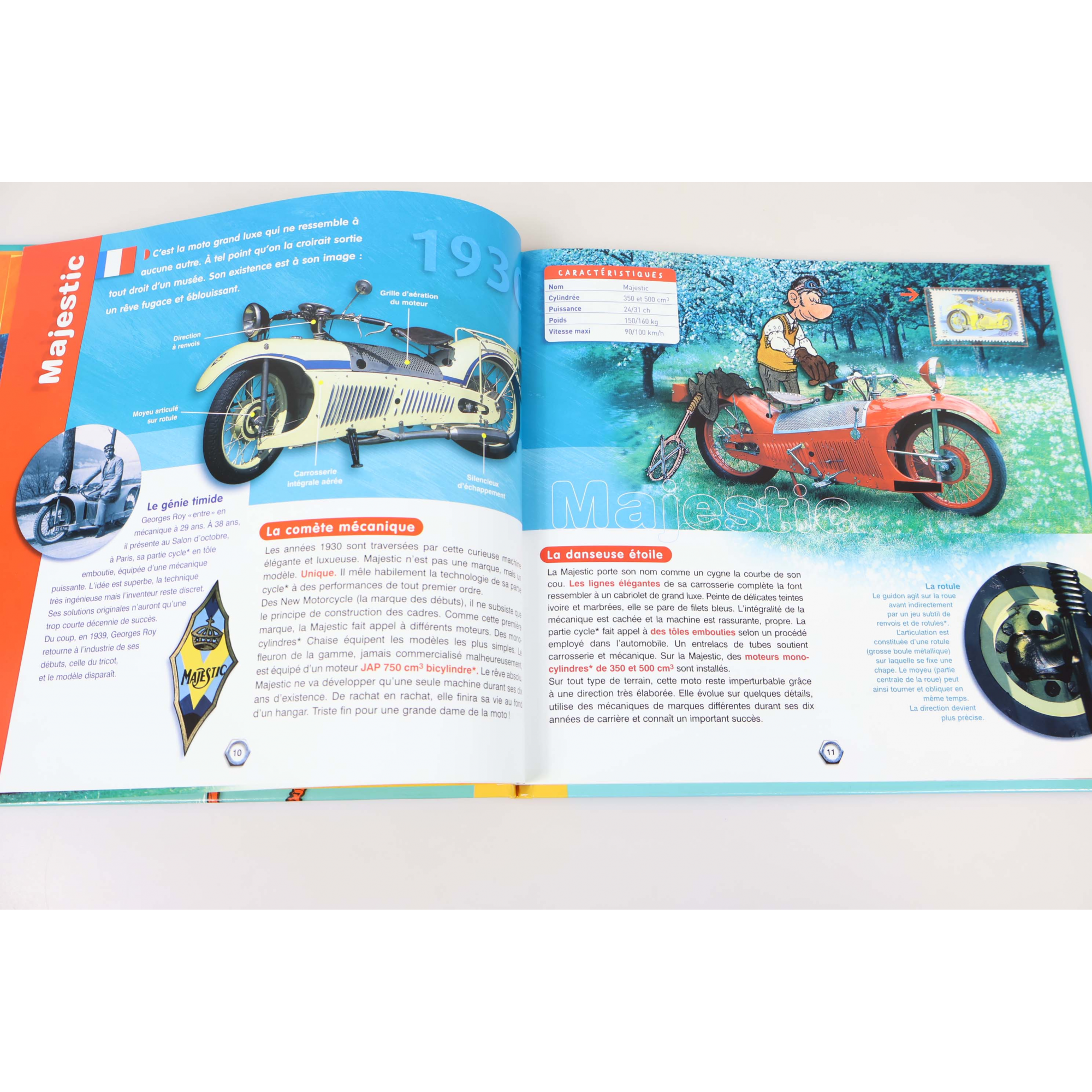 FRANCE, LIVRE DES TIMBRES " DIX MOTOS DE LÉGENDES " COLLECTION JEUNESSE 2002