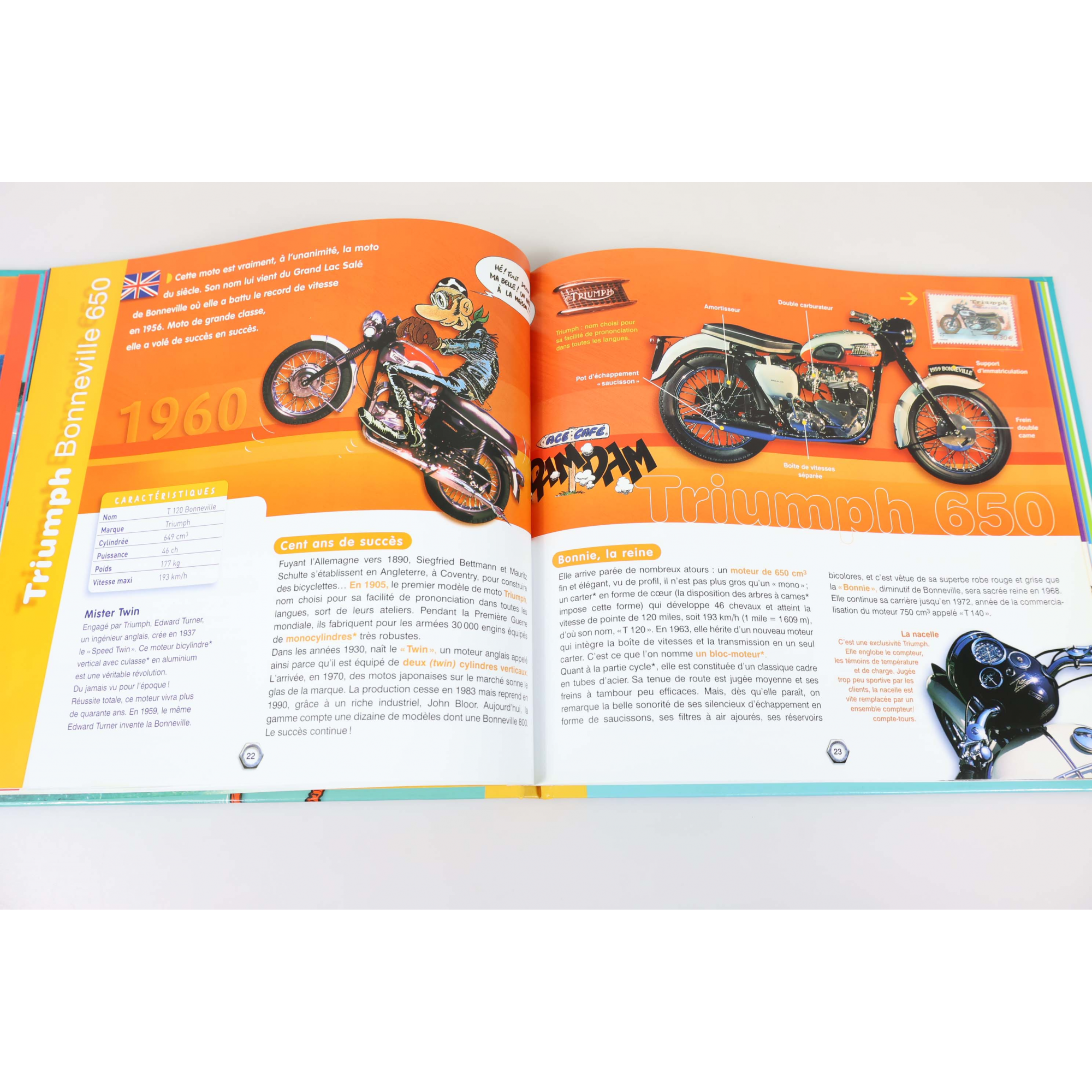 FRANCE, LIVRE DES TIMBRES " DIX MOTOS DE LÉGENDES " COLLECTION JEUNESSE 2002