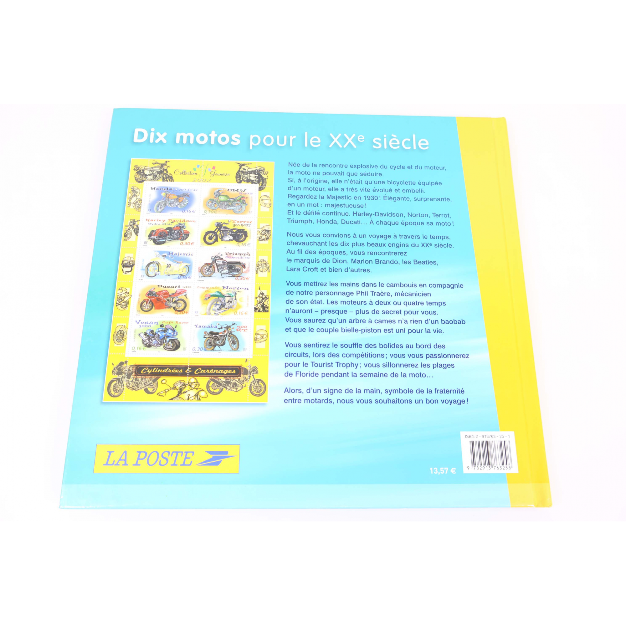 FRANCE, LIVRE DES TIMBRES " DIX MOTOS DE LÉGENDES " COLLECTION JEUNESSE 2002