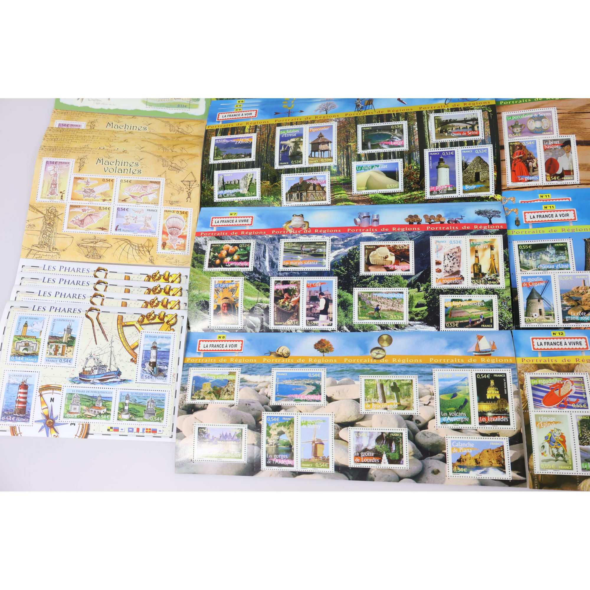 LOT DE BLOCS-FEUILLETS TIMBRES DE FRANCE EN EUROS VALEUR FACIALE 179€