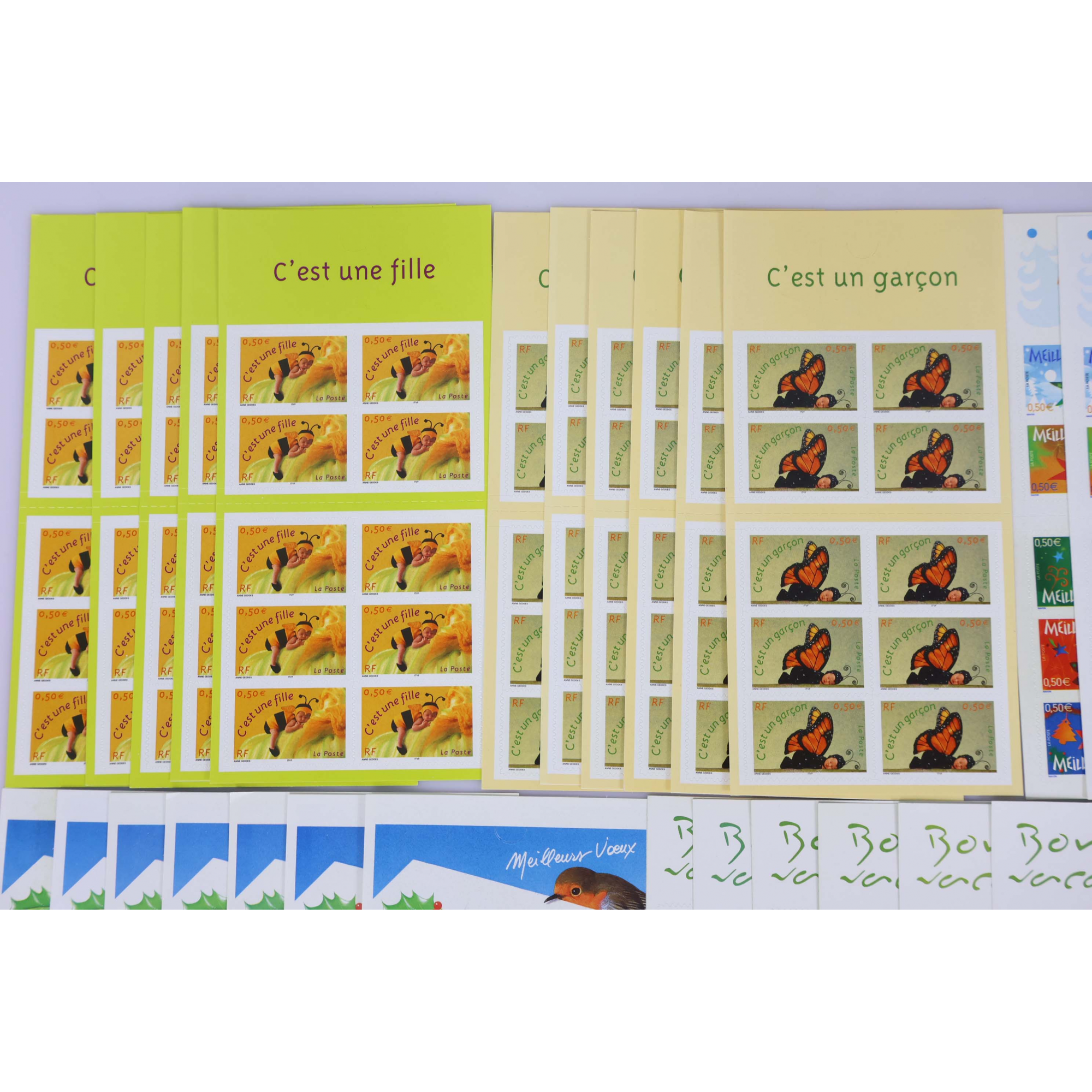 LOT DE 37 CARNETS AUTOADHÉSIFS EN EUROS DE 5€ -FRANCE- VALEUR FACIALE 185€