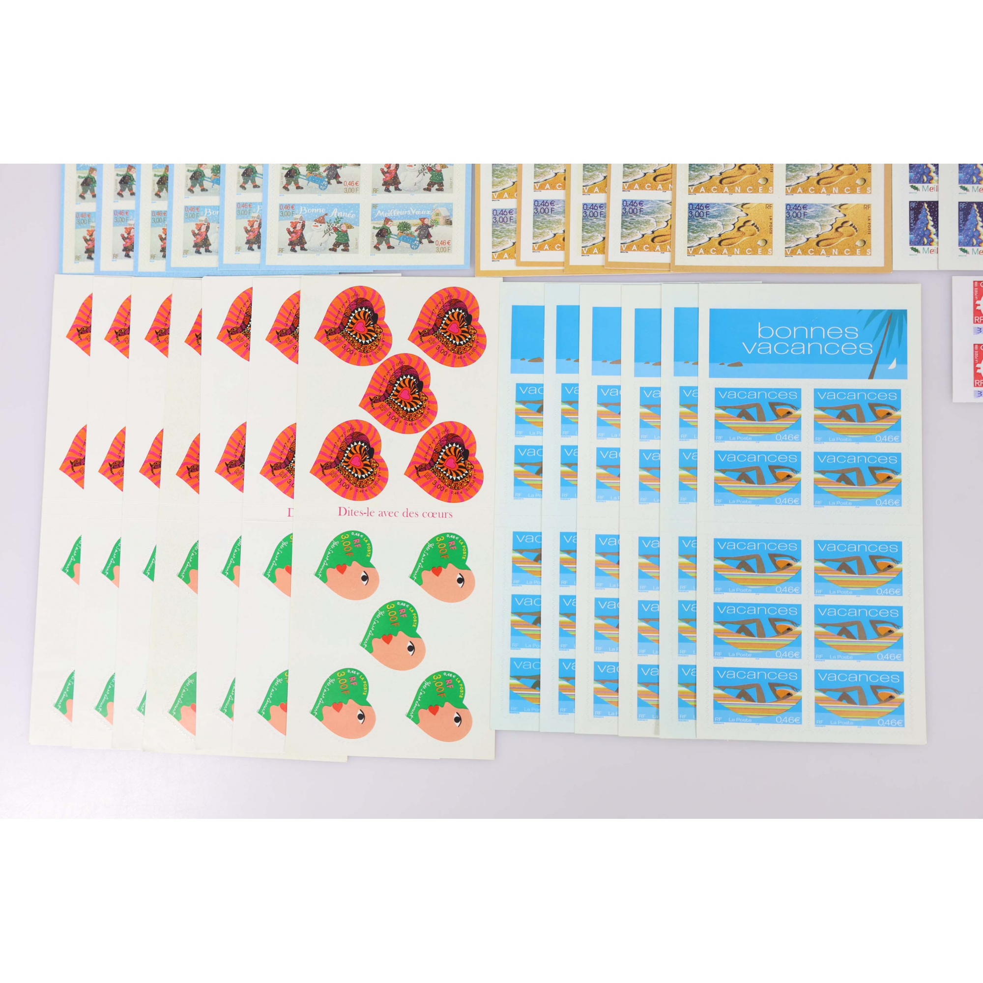LOT DE 31 CARNETS AUTOADHÉSIFS EN EUROS DE 4.6€ -FRANCE- VALEUR FACIALE 142€