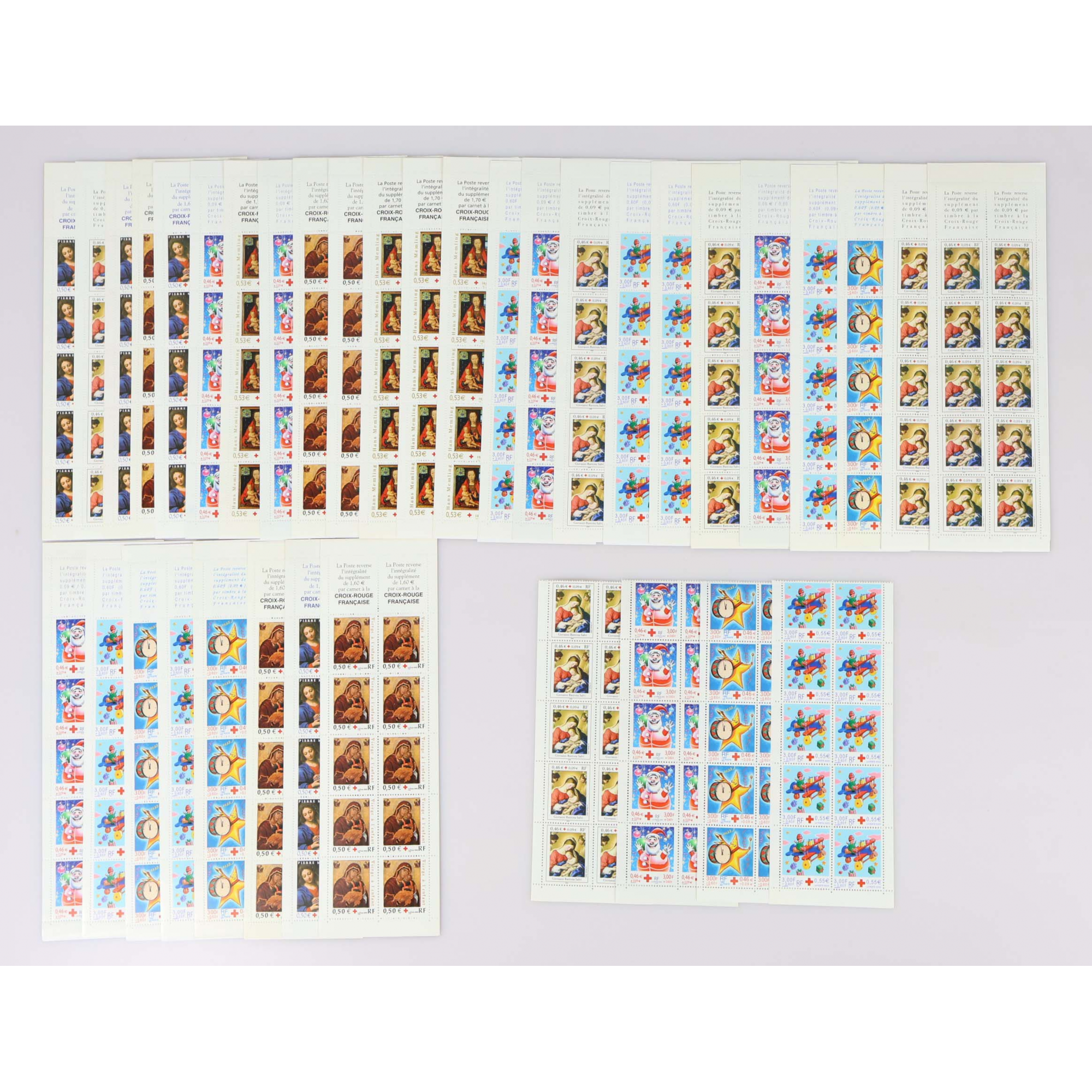 LOT DE 35 CARNETS DE 10 TIMBRES EN EUROS -FRANCE- VALEUR FACIALE 172€