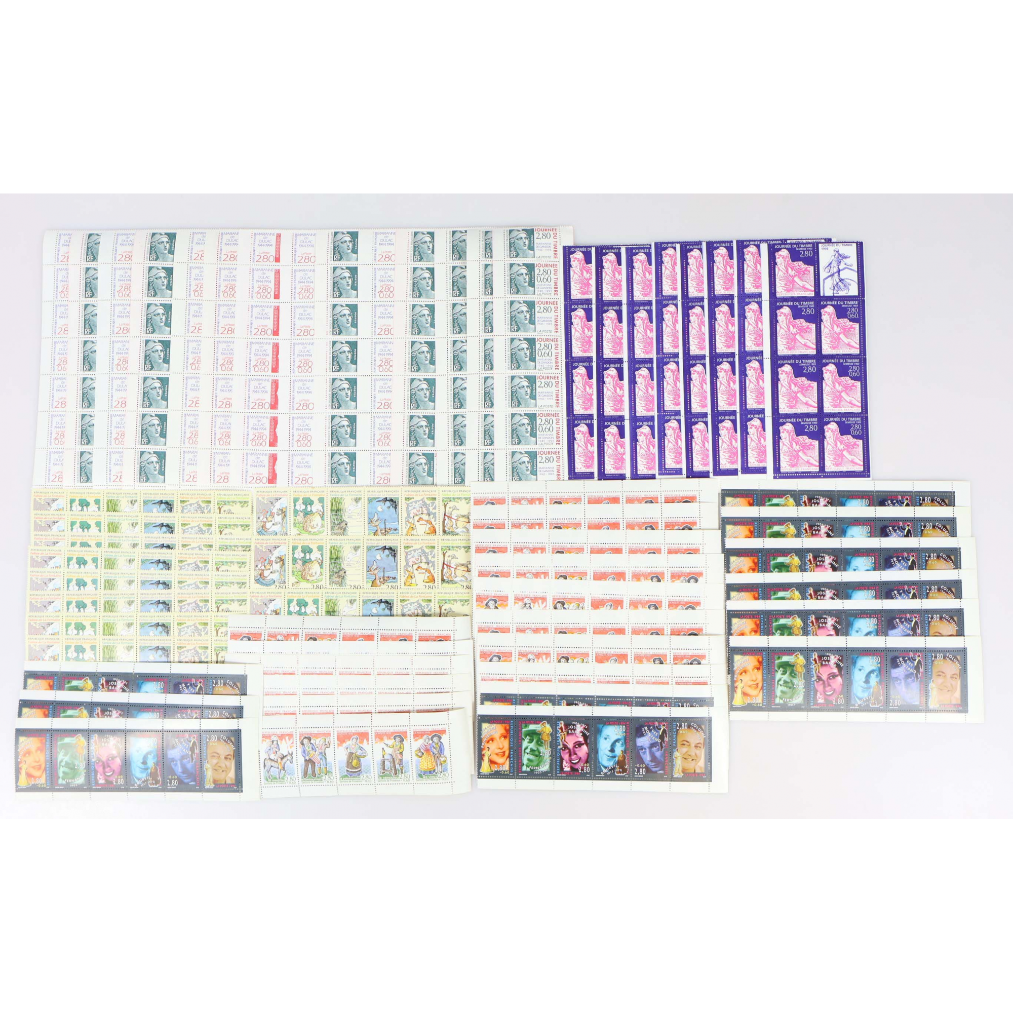 LOT DE 58 CARNETS DE 6 ET 7 TIMBRES À 2.8 FFr POUR AFFRANCHIR FACIALE 157€