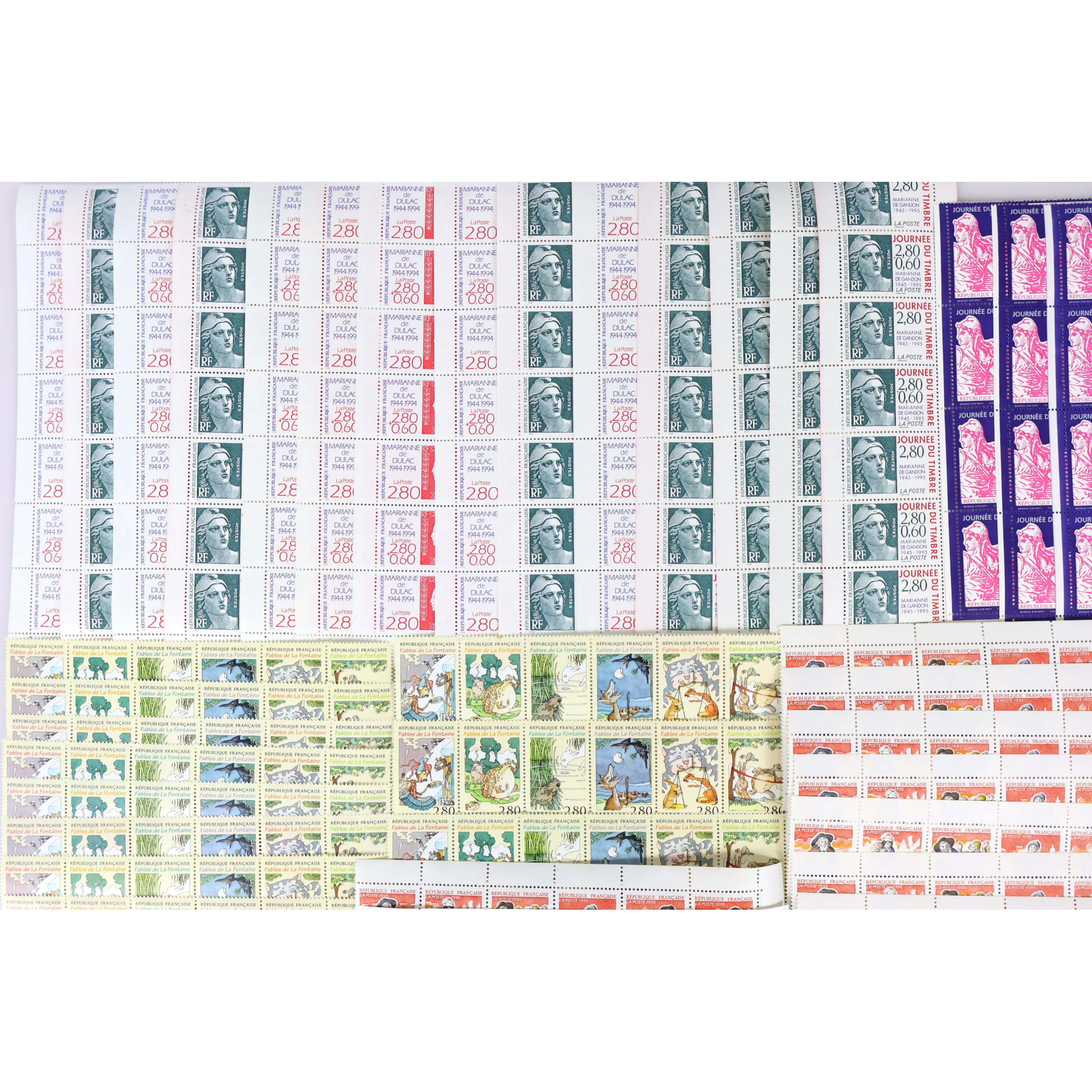 LOT DE 58 CARNETS DE 6 ET 7 TIMBRES À 2.8 FFr POUR AFFRANCHIR FACIALE 157€