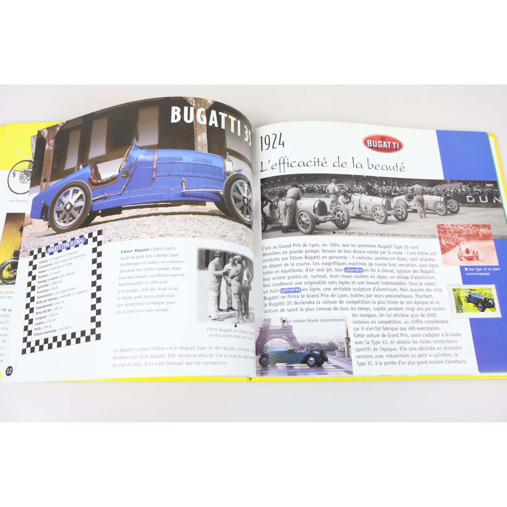 FRANCE, LIVRE DES TIMBRES "LES VOITURES DU RÊVE Á L'ASPHALTE" COLL JEUNESSE 2000