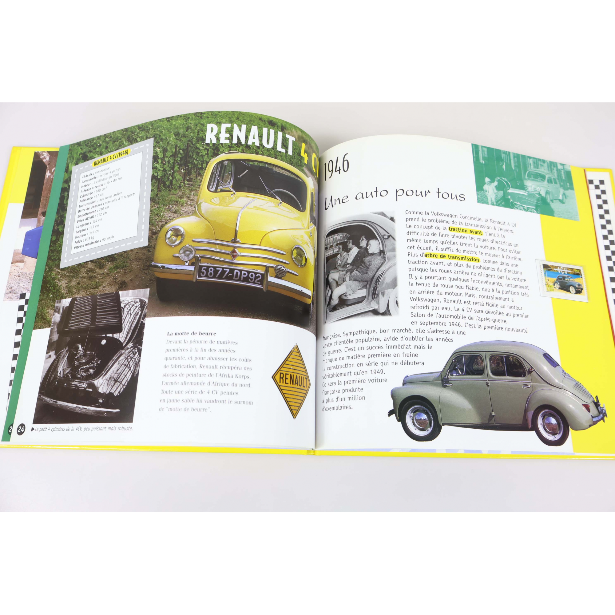 FRANCE, LIVRE DES TIMBRES "LES VOITURES DU RÊVE Á L'ASPHALTE" COLL JEUNESSE 2000